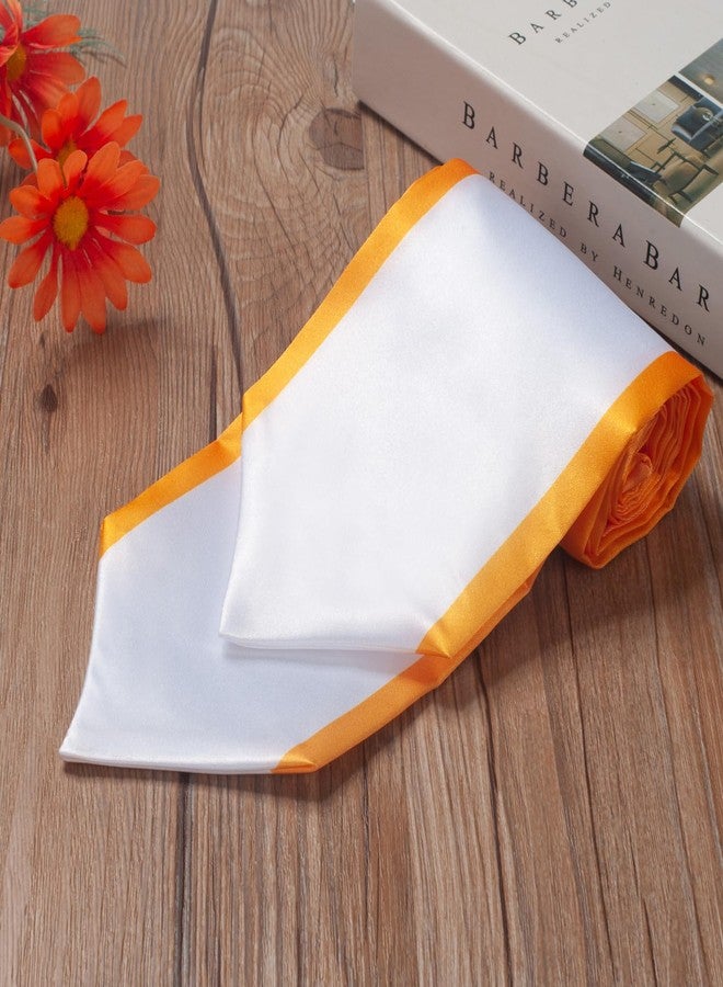 GHGMAO 6 Pcs Plain Graduation Stole for Unisex Adult Classic End With Trim Graduation Sash Honor Stoles, 72" Long, 9 Colors (White and Gold) - Image 5